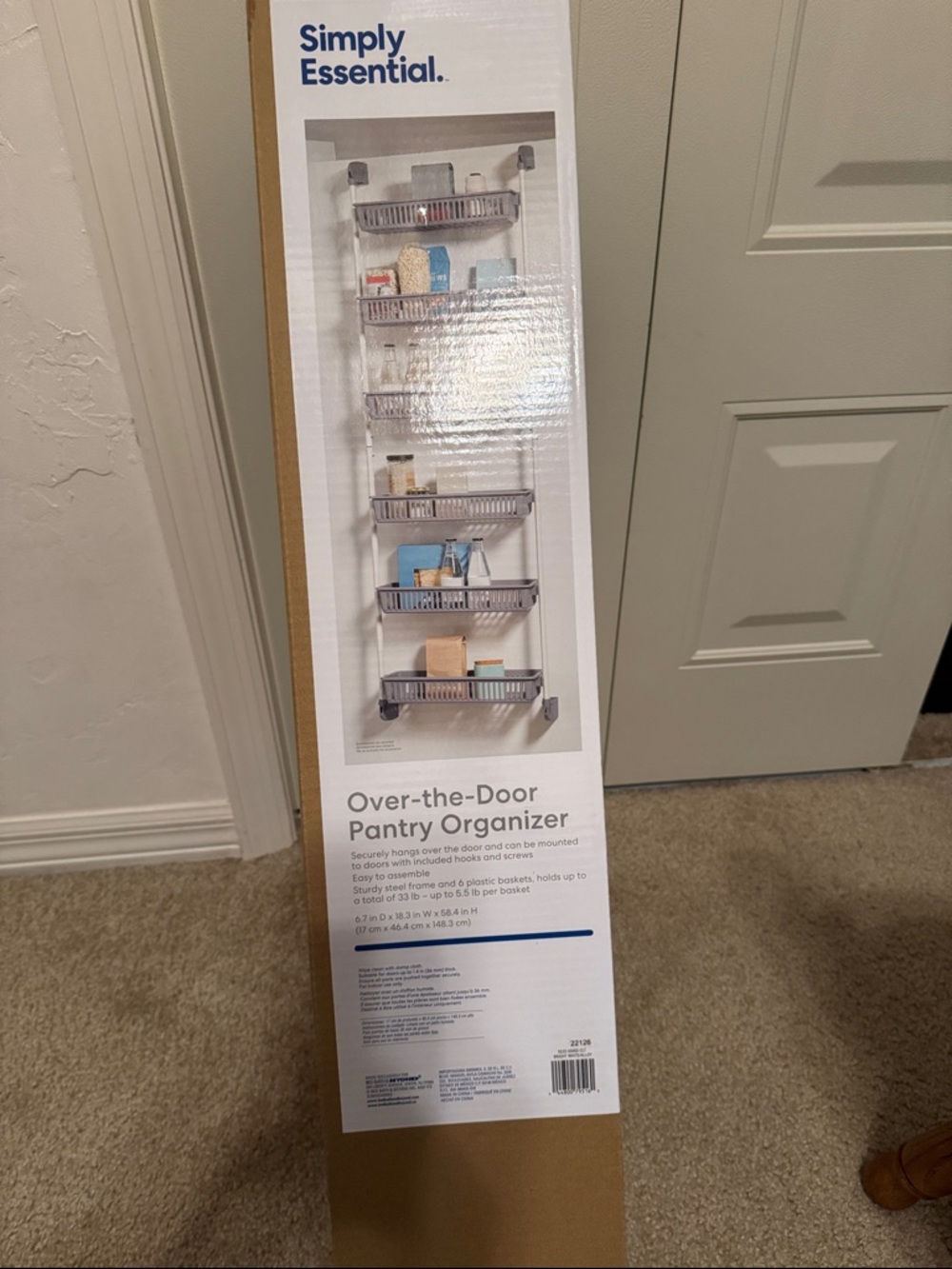 Over-the-Door Pantry Organizer in Gray